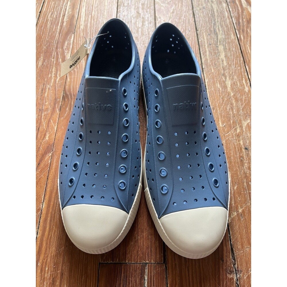 Native Jefferson Oasis Blue White Comfort Slip On Water Pool Sneakers Men's 12